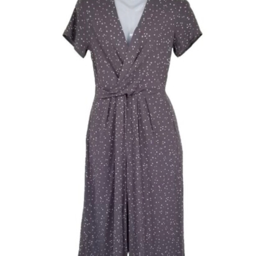 Lavender/Gray Jumpsuit - Light, Cropped leg, High-Waist - Never Worn!